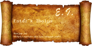 Estók Ibolya névjegykártya