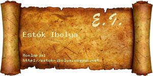 Estók Ibolya névjegykártya